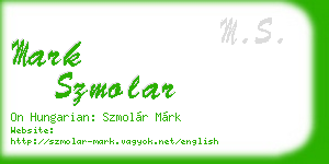 mark szmolar business card